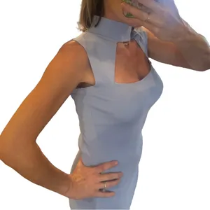 Revolve light blue Sleeveless ribbed Dress thumbnail 3