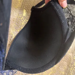 Victorias Secret Very Sexy Pushup Navy Blue Black Lace Rhinestone Bra 38DD thumbnail 11