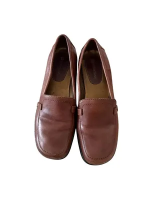 NATURALIZER Brown Leather Wedge Loafers Size 7 thumbnail 7