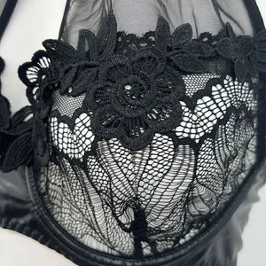 Dream girl lace black medium halter bra thumbnail 2