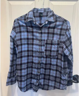 Wild Fable Blue‎ Plaid Flannel Shirt Jacket XS Pockets 100% Cotton thumbnail 1