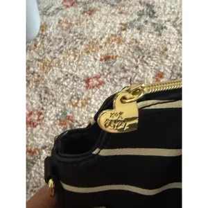Betsey Johnson Black White Striped Quilted Bow Satchel Bag Pearl Heart Logo thumbnail 10