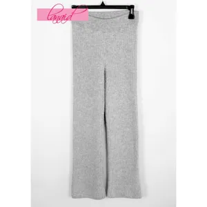 Alo Cashmere High-Waist Plush Waffle Pants Athletic Heather Grey Hi-Rise Sweater thumbnail 8