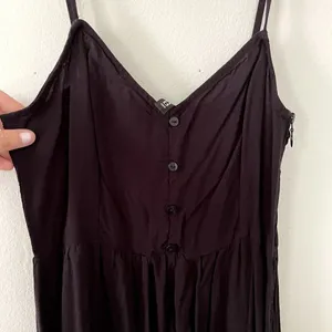 Divided‎ black spaghetti straps button summer sundress lightweight casual thumbnail 2