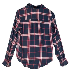 Abercrombie & Fitch Womens Soft Flannel Shirt Blue Red Plaid Long Sleeve XS‎ thumbnail 4
