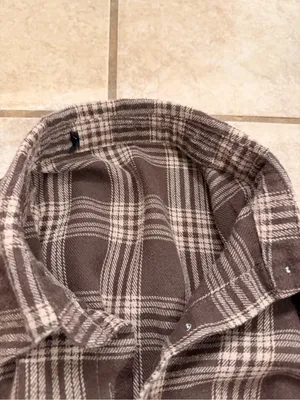 Hennes & Mauritz Brown & Cream Plaid Oversized Button-Up Shirt thumbnail 2