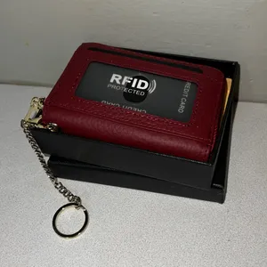 Bee Chic Burgundy Wallet with Gold Bee Detail RDIF tech thumbnail 2