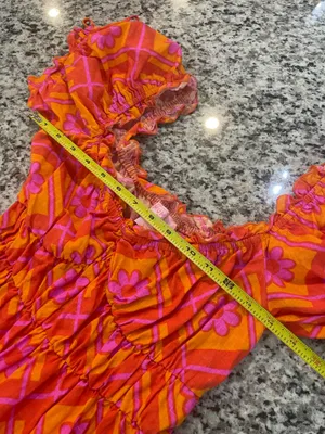 Show me Your Mumu x Barbie Mini dress Sz XS Hot pink /Orange thumbnail 5