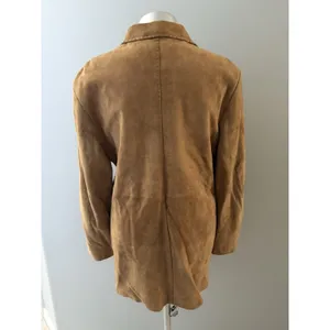 Vintage Y2K Banana Republic Genuine Leather Suede Coat Women Large Brown Jacket* thumbnail 2