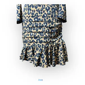 Bardot Ada Leopard Mini Dress Fitted Pleated Ruffled‎ Size S thumbnail 8