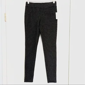 Free People Black & White Polka Dot Thick Leggings thumbnail 3