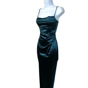 Windsor Strapless Satin Dress in Emerald thumbnail 7
