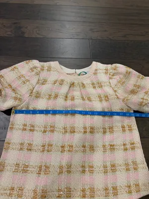 New With Tags Voy Tweed Bubble Sleeve Top Sz S thumbnail 5