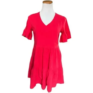 NWT Womens Fancyinn Red Flutter Sleeve Dress - Sz XS - Read Description thumbnail 2
