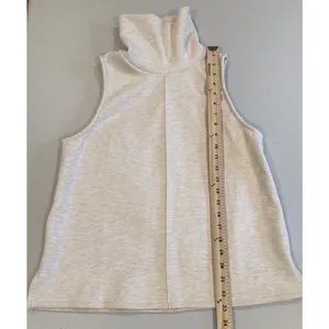 NEW OGL Turtleneck Top Medium Beige FuzzLuxe Minimal Travel Office Cottage thumbnail 4