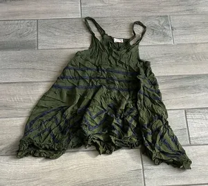 Free People Olive Green Textured Top thumbnail 1
