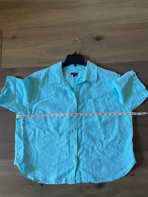 Talbots Linen Classic-Collar Short-Sleeve Shirt Size Large thumbnail 7