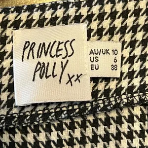 1321 | Princess Polly‎ Houndstooth Lace Trim Mini Skirt Black White Womens 6 thumbnail 5