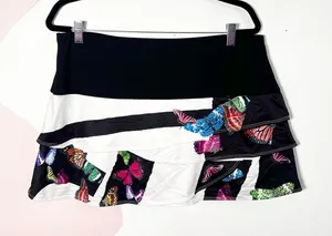 Lucky in Love Skirt Skort Womens XL White Butterfly Ruffles‎ Pickleball Tennis thumbnail 1