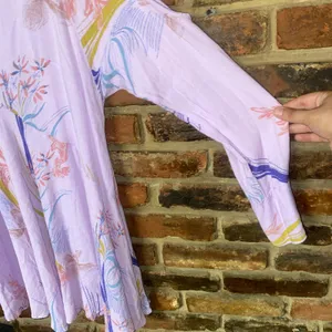 Free People Lavender Lilac Purple Floral Clear Skies Tunic Mini Dress Size Small thumbnail 6
