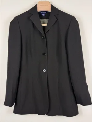 Ann Taylor Vintage Black Skirt Suit Set Blazer Pencil Skirt Size 4 Career thumbnail 2