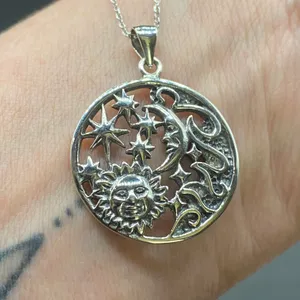 Elements Celestial Sterling Silver Pendant On Sterling Silver Cable Chain thumbnail 3