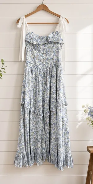 Floral Printed Contrast Shoulder Strap Midi Dress Last One Size Small thumbnail 1