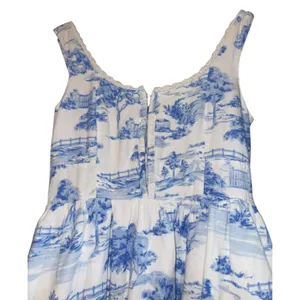 Japna Linen Blend Cottage Dress‎ Women's Medium Smocked Coquette Garden Party thumbnail 2