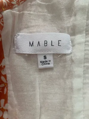 Mabel MARBLE Orange and White Floral Crop Top thumbnail 3