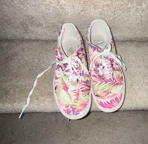 Vans Women Doheny Platform Sneakers Paradise Tropical Floral Lace Up Size 7.5 thumbnail 1