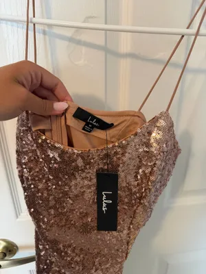 Lulus NWTS rose gold sequin mini dress thumbnail 2