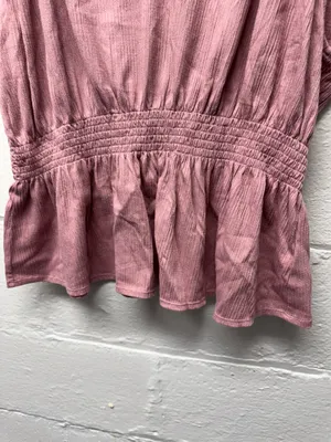 Old Navy Pink Smocked Waist Top thumbnail 4