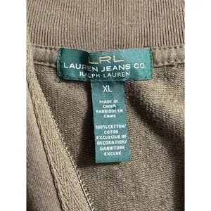 Lauren Jean Co green jacket brass detail front pockets‎ mock neck XL thumbnail 4