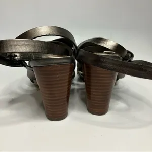 Lands End silver leather Strappy Sandals size‎ 9.5 thumbnail 5