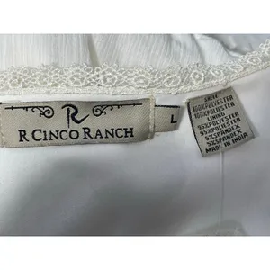 R Cinco Ranch Dress Large Off White Floral Lace Coastal Cowgirl Western NWT thumbnail 6