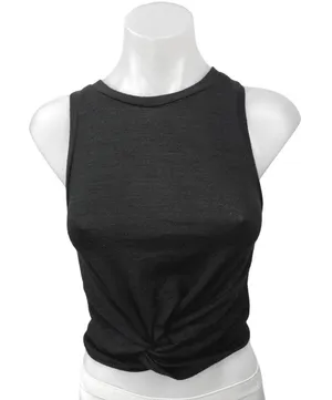 Aritzia Wilfred Black Twist Knot Sleeveless Crew Neck Crop Tank Top Size XS thumbnail 1