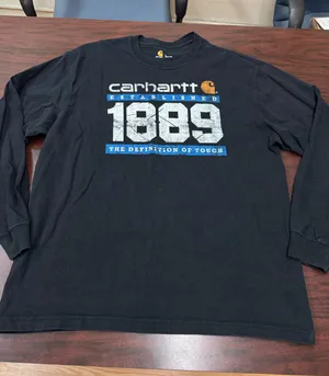 Carhartt Mens Black Long Sleeve Shirt Size Large thumbnail 1