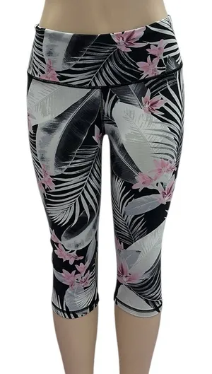 Victorias Secret Knockout Sport Crop Floral Print Leggings Womens Medium thumbnail 1