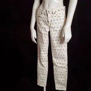 J. Crew Toothpick White & Blue Star Jeans (27) thumbnail 3