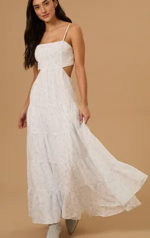 NWT Altar'd State Fiona Floral Cutout Maxi Dress thumbnail 1