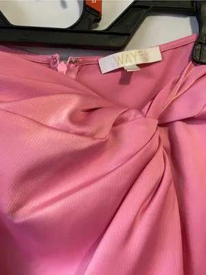 Wayf Pink Satin Twist-Front Maxi Skirt thumbnail 2