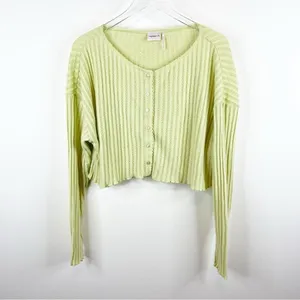 Urban Outfitters Out From Under Button Front Long Sleeve Top Women's M Green Y2K thumbnail 2