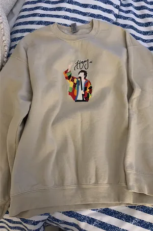 Harry styles stitch sweatshirt Tan Size L thumbnail 1