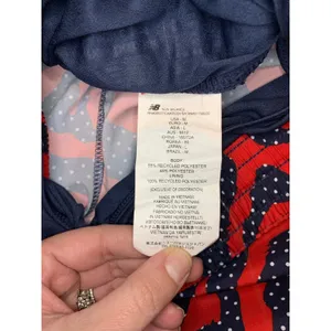 New Balance Running Shorts Womens Medium Red‎ Navy Polka Dot Print NB Dry Sporty thumbnail 8