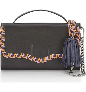 Rebecca Minkoff Leather Tassel Chase Crossbody Purse Wallet thumbnail 1