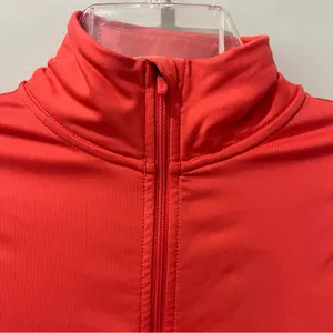NIKE WOMEN'S Dri FIT Coral Peach Pink 1/2 ZIP UP LONG SLEEVE‎ SHIRT Small Ribbed thumbnail 3