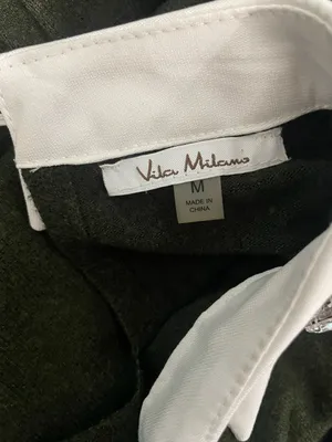 Vila Milano Dark Green Long Sleeve Sweater with Rhinestone Embellished Collar thumbnail 2