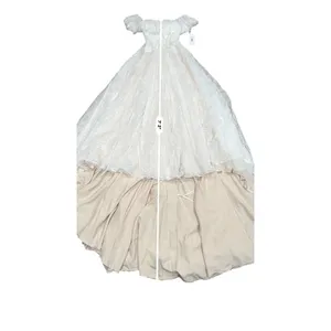 Theia Imelda off-the-shoulder embellished Chantilly Ivory lace bridal gown sz O thumbnail 10