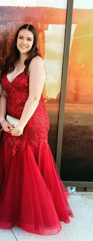 Prom Dresss Red Size 12 thumbnail 5