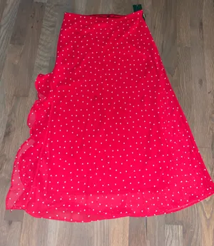A New Day NWT Wild Fable Red Heart Print Ruffle Midi Skirt XS Coquette Romantic thumbnail 2